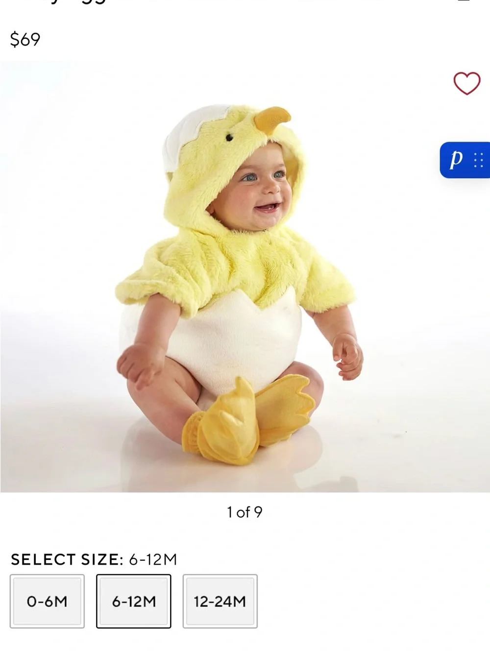 Pottery Barn Kids Yellow Plush Duck chicken costume